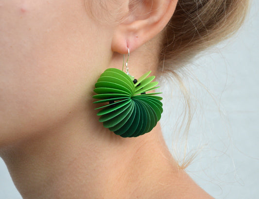 Ombré green: Dangle Earrings made of cardstock