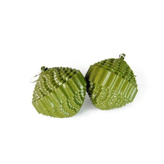 Khaki: Statement Necklace FILA with Beads of Corrugated Cardboard