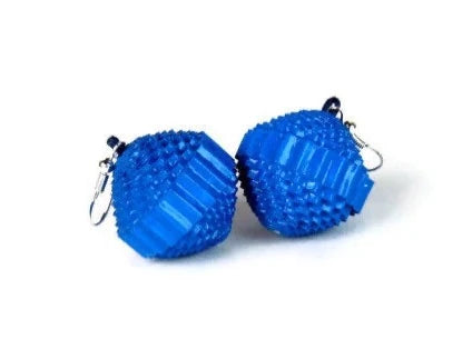 Electric blue: Earrings PALLA - made of corrugated cardboard