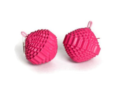 Magenta: Earrings PALLA - made of corrugated cardboard