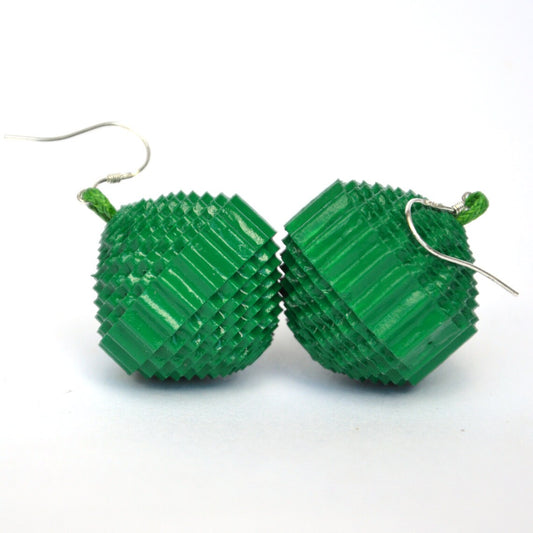 Emerald: Earrings PALLA - made of corrugated cardboard