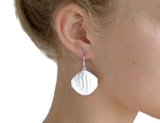 White: Earrings PALLA - made of corrugated cardboard