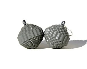 Light gray: Earrings PALLA - made of corrugated cardboard