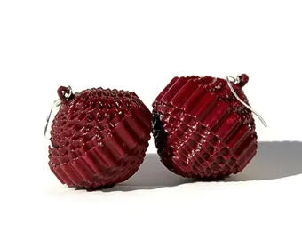 Marsala: Earrings PALLA - made of corrugated cardboard
