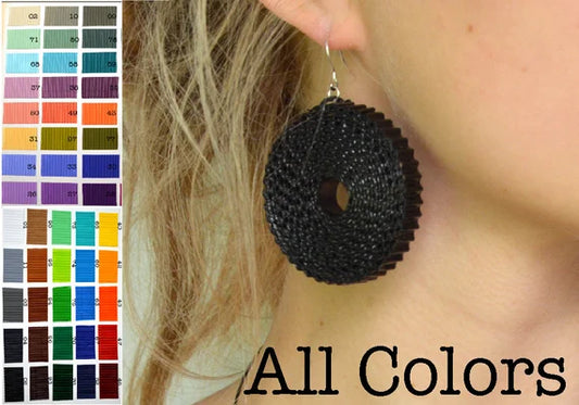 Round Earrings made of corrugated cardboard ROTA large