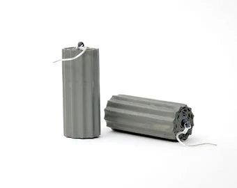 Light gray TUBI:  Earrings made of corrugated cardboard