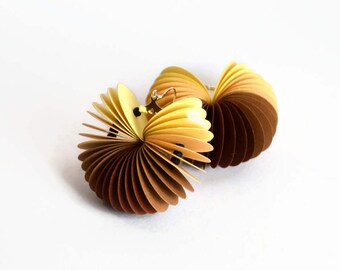 Ombré brown: Dangle Earrings CARTA - made of cardstock