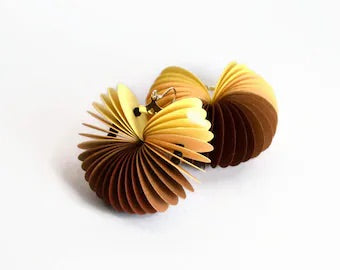 Ombré brown: Dangle Earrings CARTA - made of cardstock