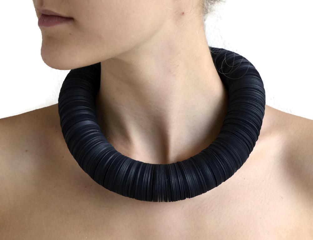 BLACK: Statement Necklace CARTA: made of cardstock