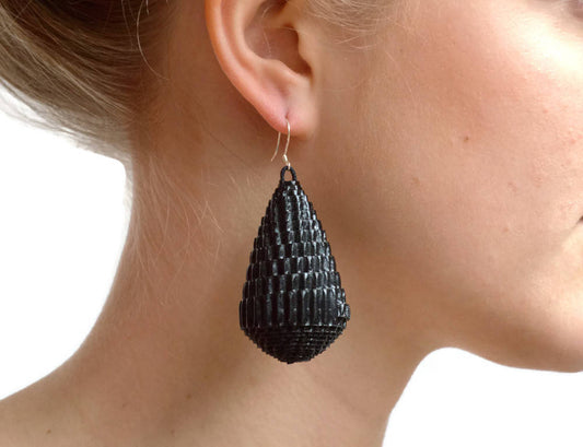 BIG DROP:  Earrings made of corrugated cardboard