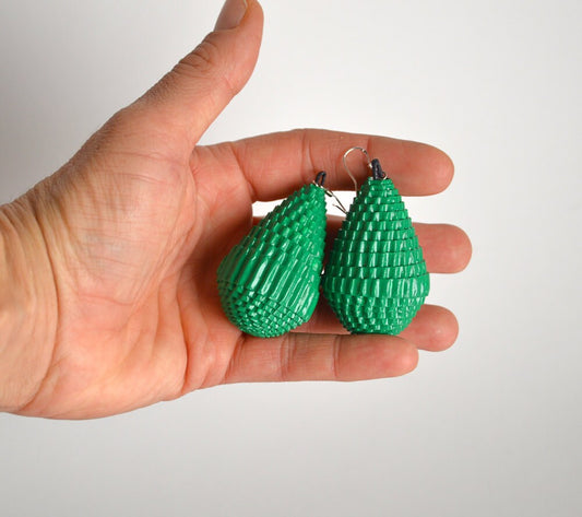 BIG DROP:  Earrings made of corrugated cardboard