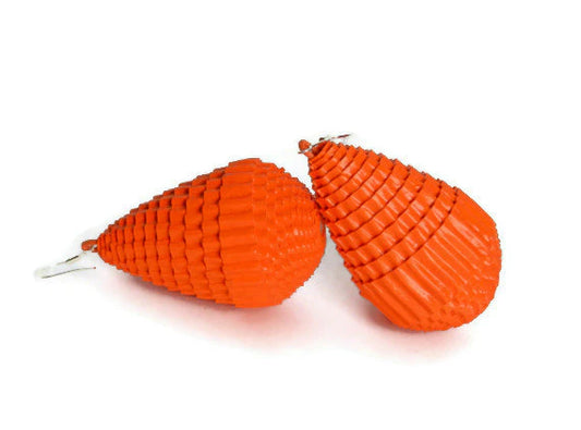 BIG DROP:  Earrings made of corrugated cardboard