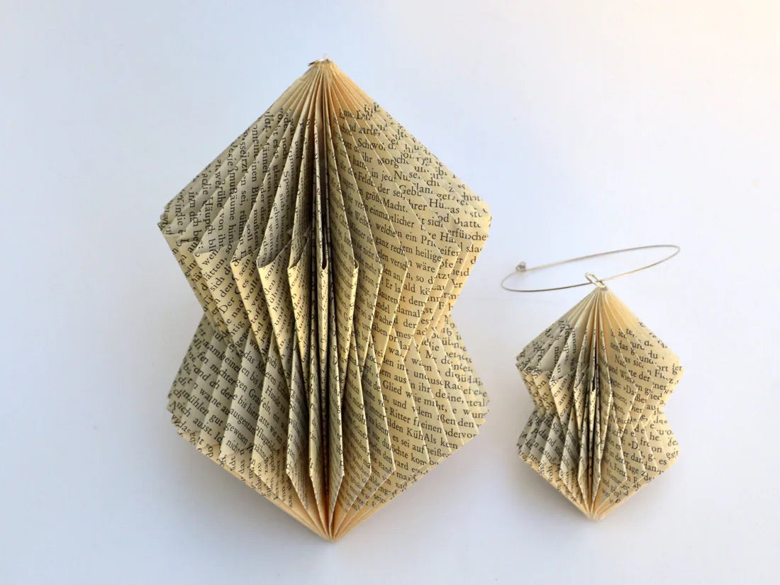 Crystal: Christmas Decoration: folded Book Art hanging Ornament