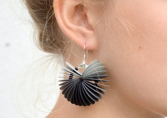 Ombre grey: Dangle Earrings made of cardstock