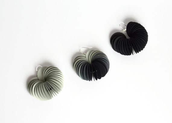 Ombre grey: Dangle Earrings made of cardstock