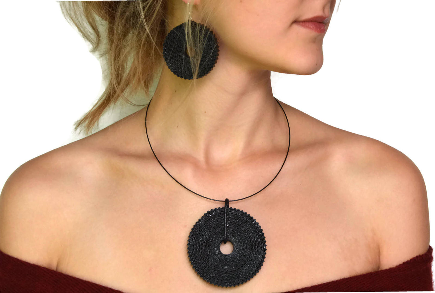 Black Statement Pendant ROTA - corrugated cardboard