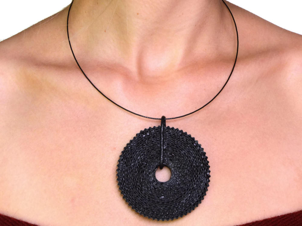 Black Statement Pendant ROTA - corrugated cardboard