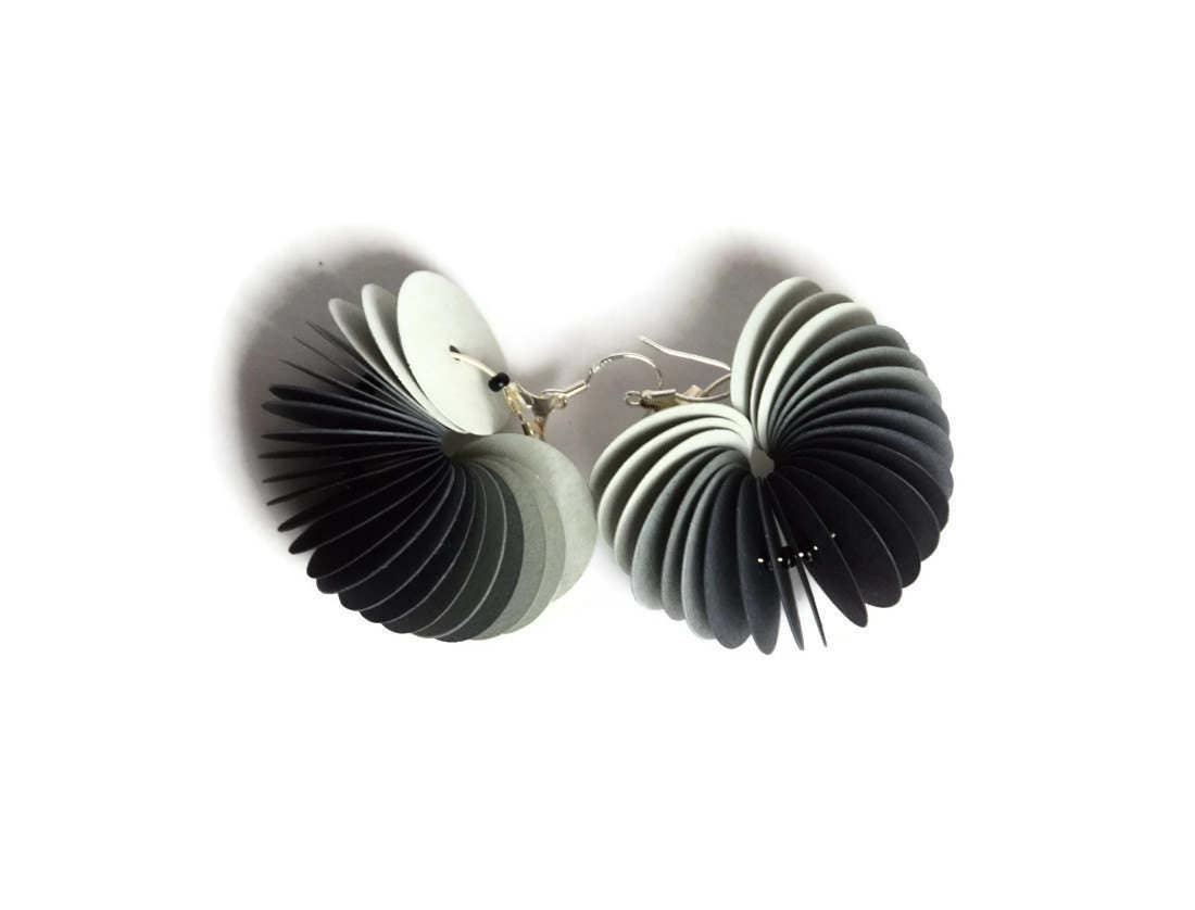 Ombre grey: Dangle Earrings made of cardstock