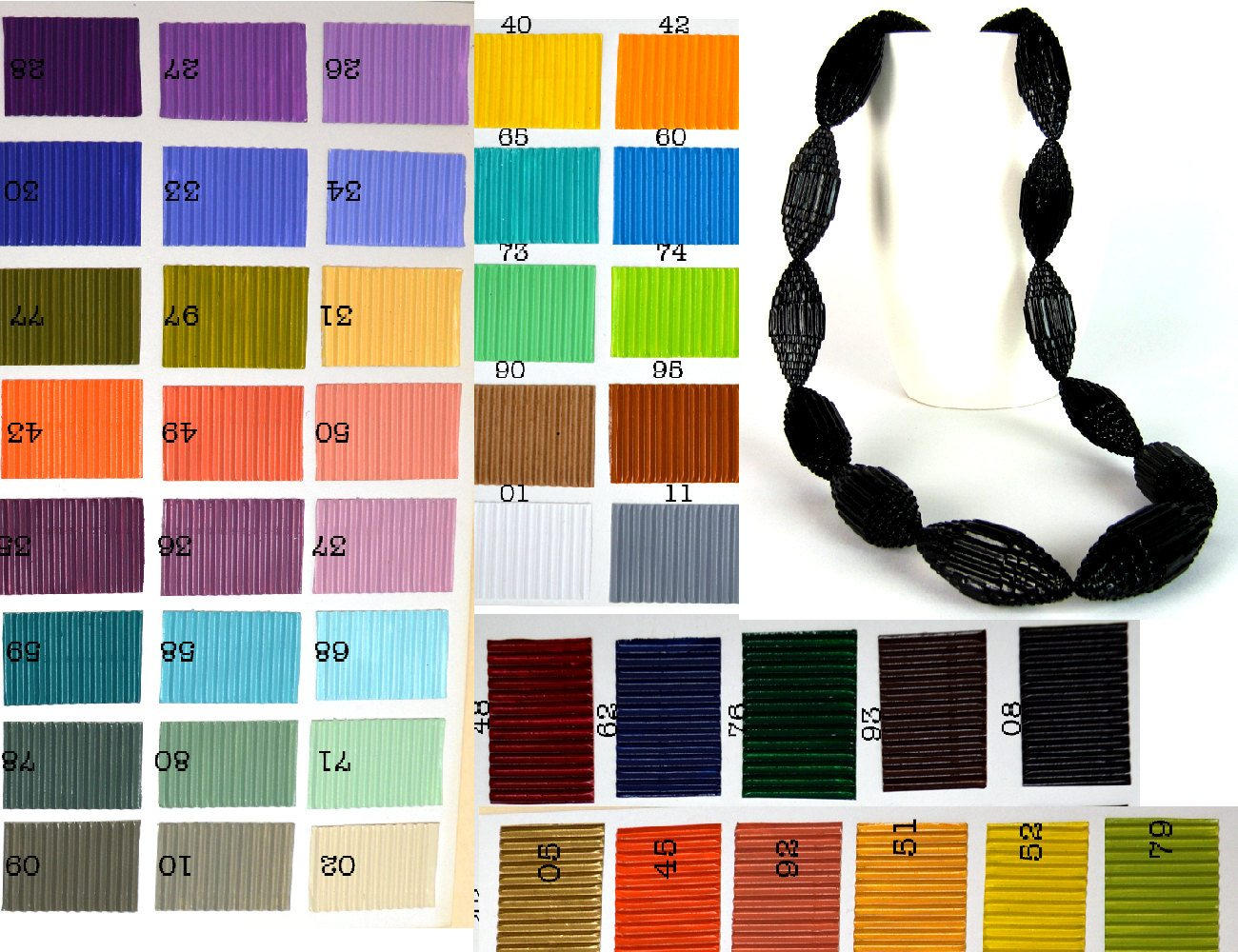 ombre gray: Statement Necklace FILA with Beads of Corrugated Cardboard