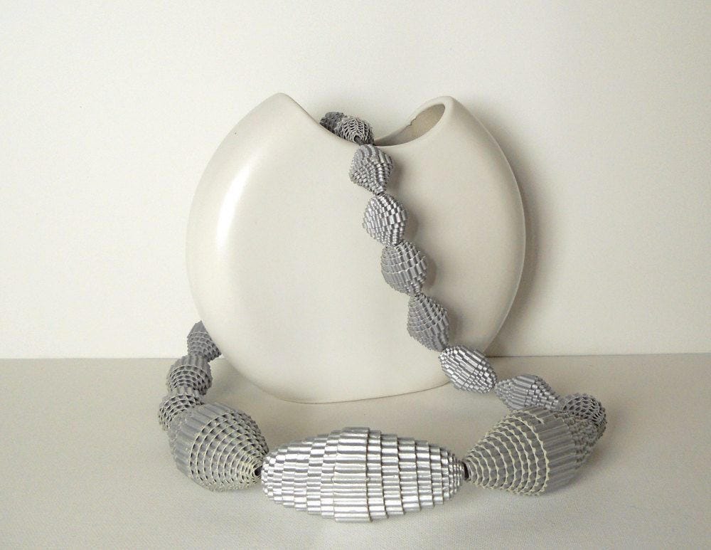 Silver: Statement Pendant CONO - corrugated cardboard