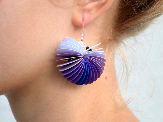 ombré violet: Dangle Earrings CARTA - made of cardstock
