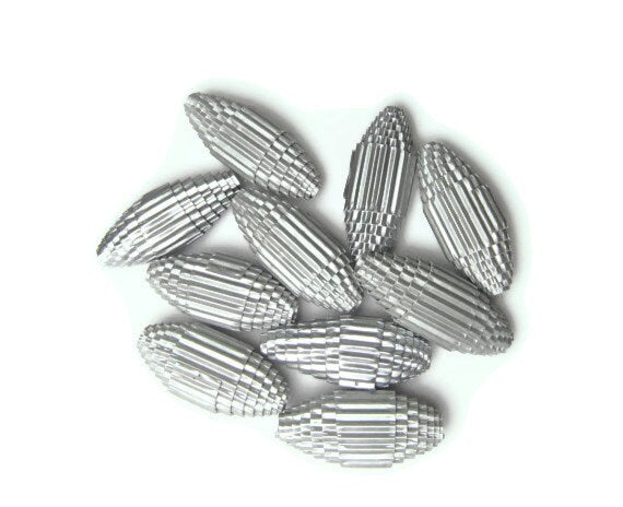 silver Paper Beads made of corrugated cardboard - unfinished
