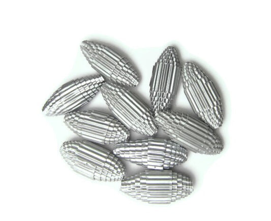 silver Paper Beads made of corrugated cardboard - unfinished