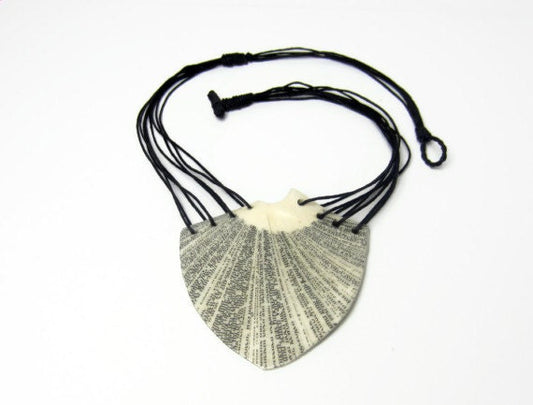 Book Necklace - Pendant made of Book Pages