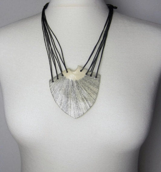 Book Necklace - Pendant made of Book Pages