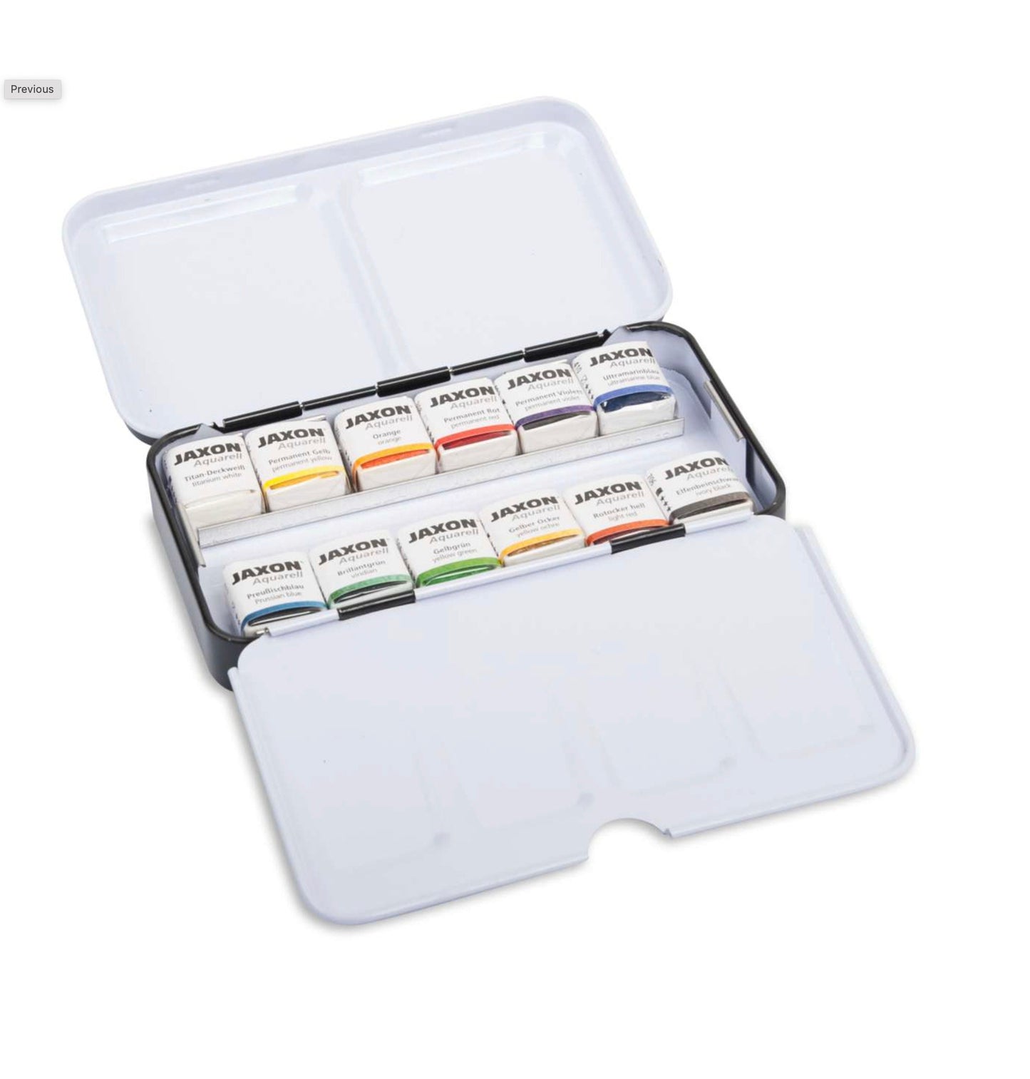 12 Jaxon Fine Artist Watercolors in metal box