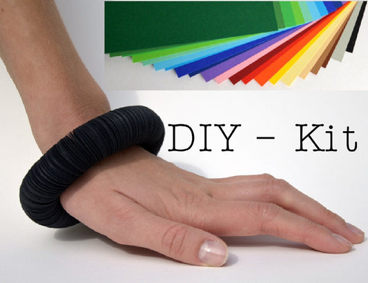 DIY Kit : Bracelet made of colored cardstock Paper jewelry