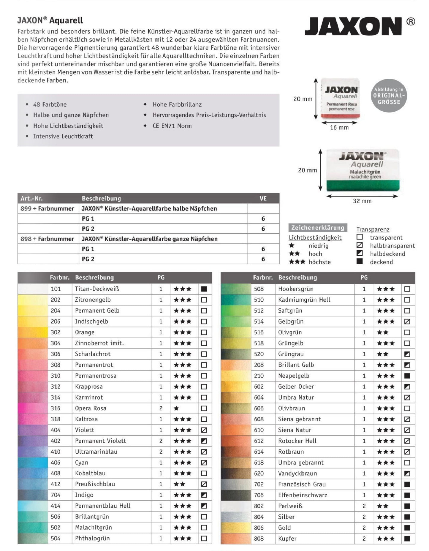 12 Jaxon Fine Artist Watercolors in metal box