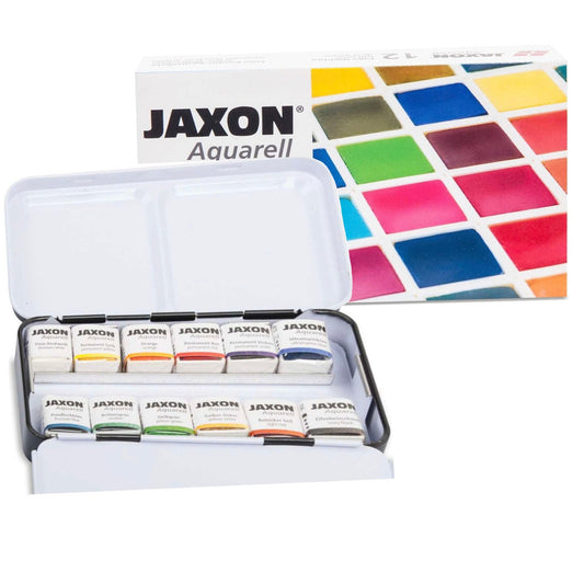 12 Jaxon Fine Artist Watercolors in metal box