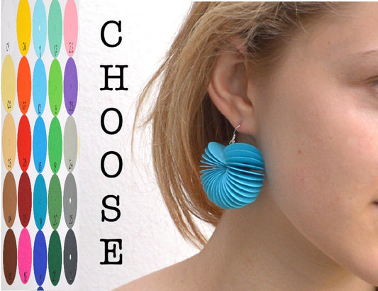 Earrings CARTA - Dangle Earrings made of cardstock -  all colors