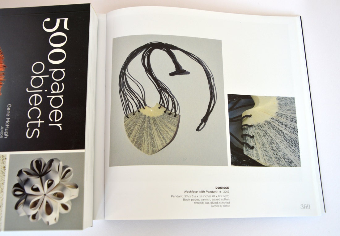 Book Necklace - Pendant made of Book Pages