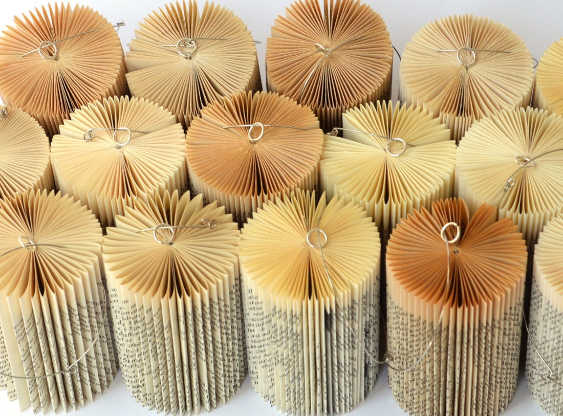 Cylinder small - Christmas Decoration: folded Book Art hanging Ornament