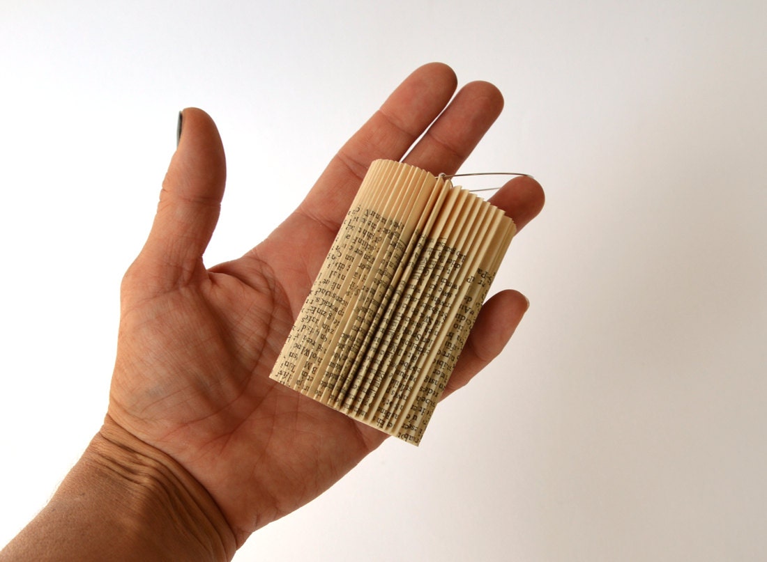 Cylinder small - Christmas Decoration: folded Book Art hanging Ornament