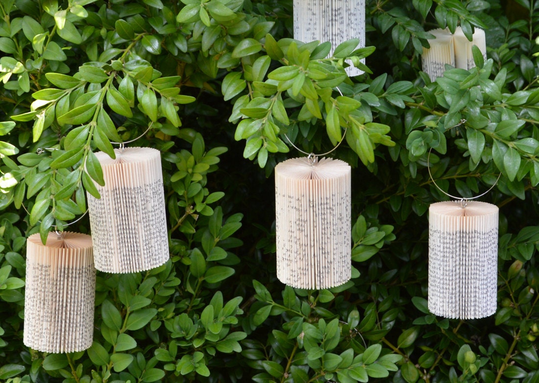 Cylinder small - Christmas Decoration: folded Book Art hanging Ornament