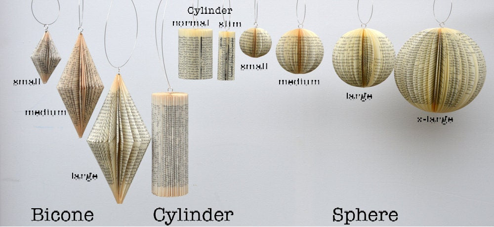 Sphere small - Christmas Decoration: Book Art hanging Ornament