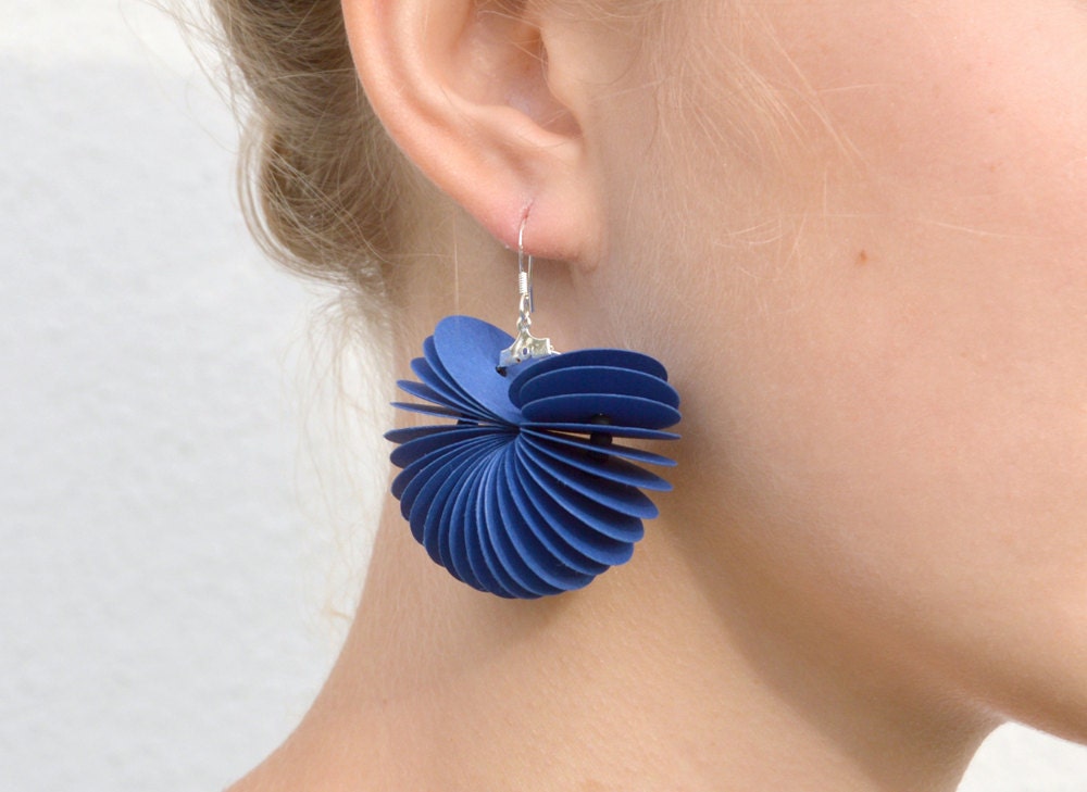 blue: Dangle Earrings CARTA - made of cardstock