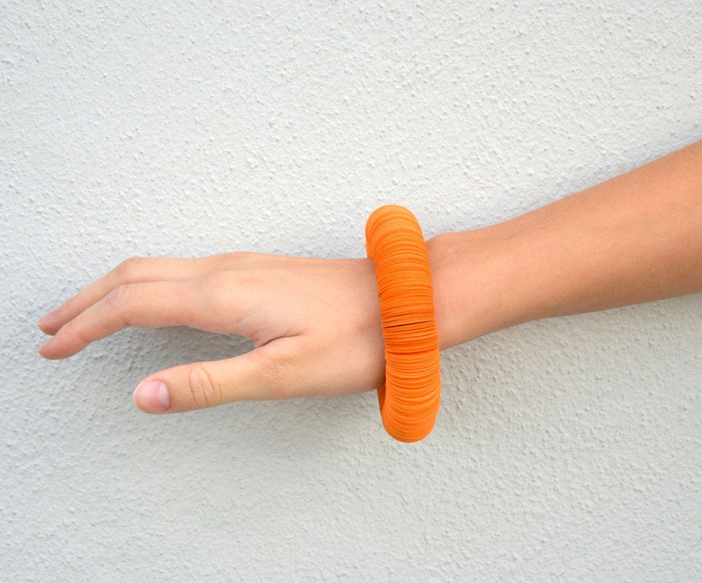 light orange: Bracelet CARTA - paper jewelry