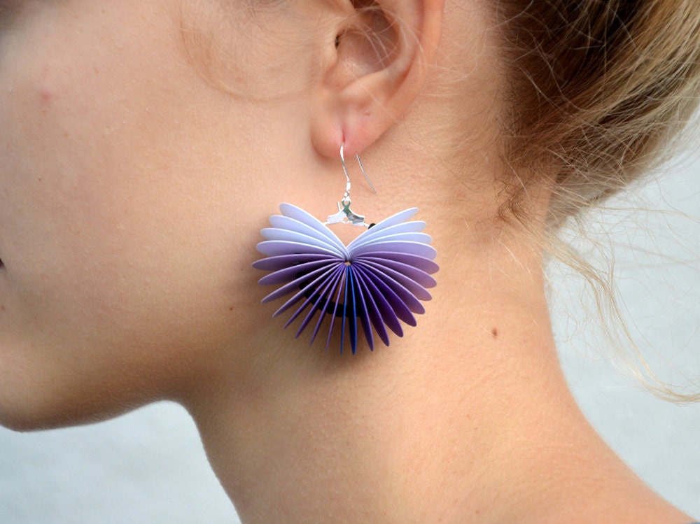 ombré violet: Dangle Earrings CARTA - made of cardstock