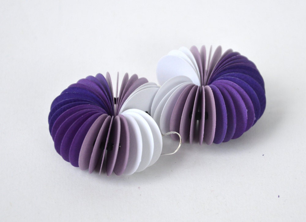 ombré violet: Dangle Earrings CARTA - made of cardstock