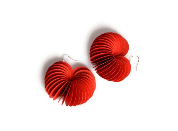 poppy red: Bracelet CARTA - paper jewelry