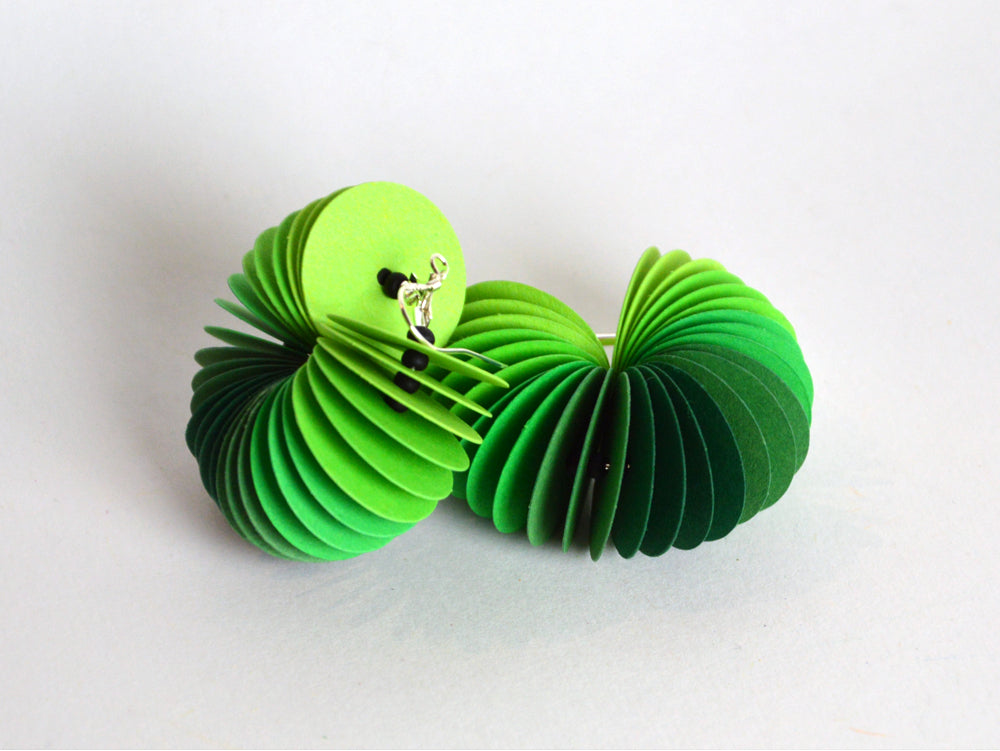 Ombré green: Dangle Earrings made of cardstock