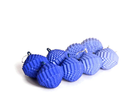 Electric blue: Earrings PALLA - made of corrugated cardboard