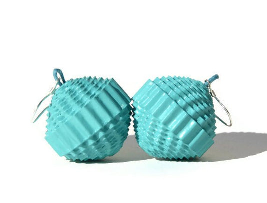 Turquoise: Earrings PALLA - made of corrugated cardboard
