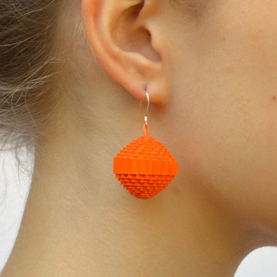 Orange: Earrings PALLA - made of corrugated cardboard