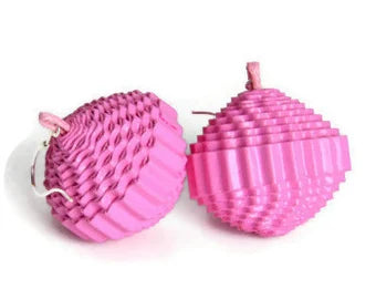 Cold pink: Earrings PALLA - made of corrugated cardboard