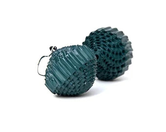 Teal: Earrings PALLA - made of corrugated cardboard